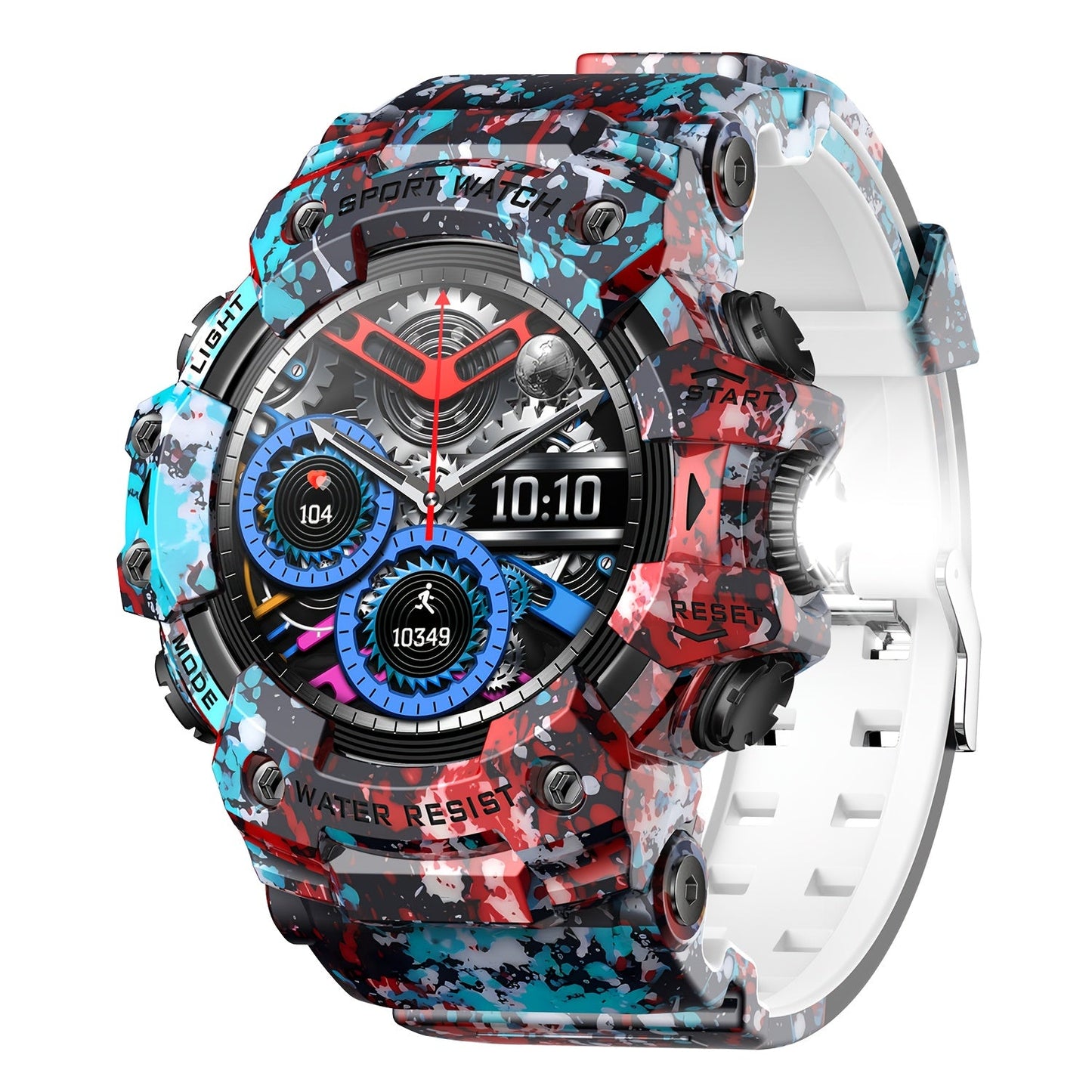 Smartwatch for Men 1.32 Inch Tactical Watch with LED Flashlight, SOS and 100+ Sport Modes in Eleven Colors