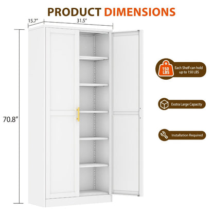 75-Inch Metal Storage Cabinets And Pantry Cabinets with Adjustable Shelves for Kitchen detail image - detail view 10
