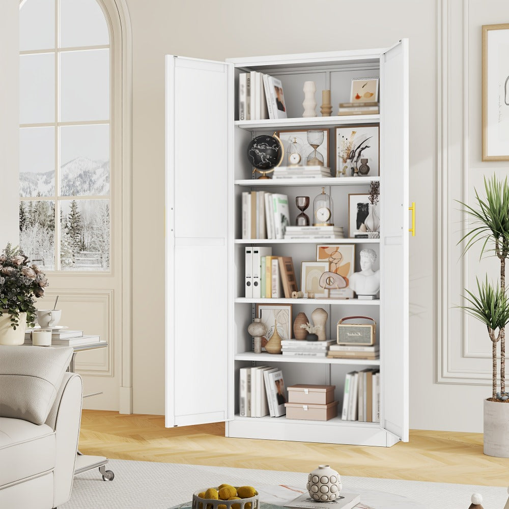 75-Inch Metal Storage Cabinets And Pantry Cabinets with Adjustable Shelves for Kitchen detail image - detail view 11