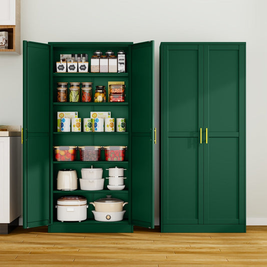 75-Inch Metal Storage Cabinets And Pantry Cabinets with Adjustable Shelves for Kitchen detail image