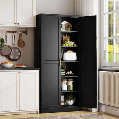 75-Inch Metal Storage Cabinets And Pantry Cabinets with Adjustable Shelves for Kitchen detail image - detail view 5