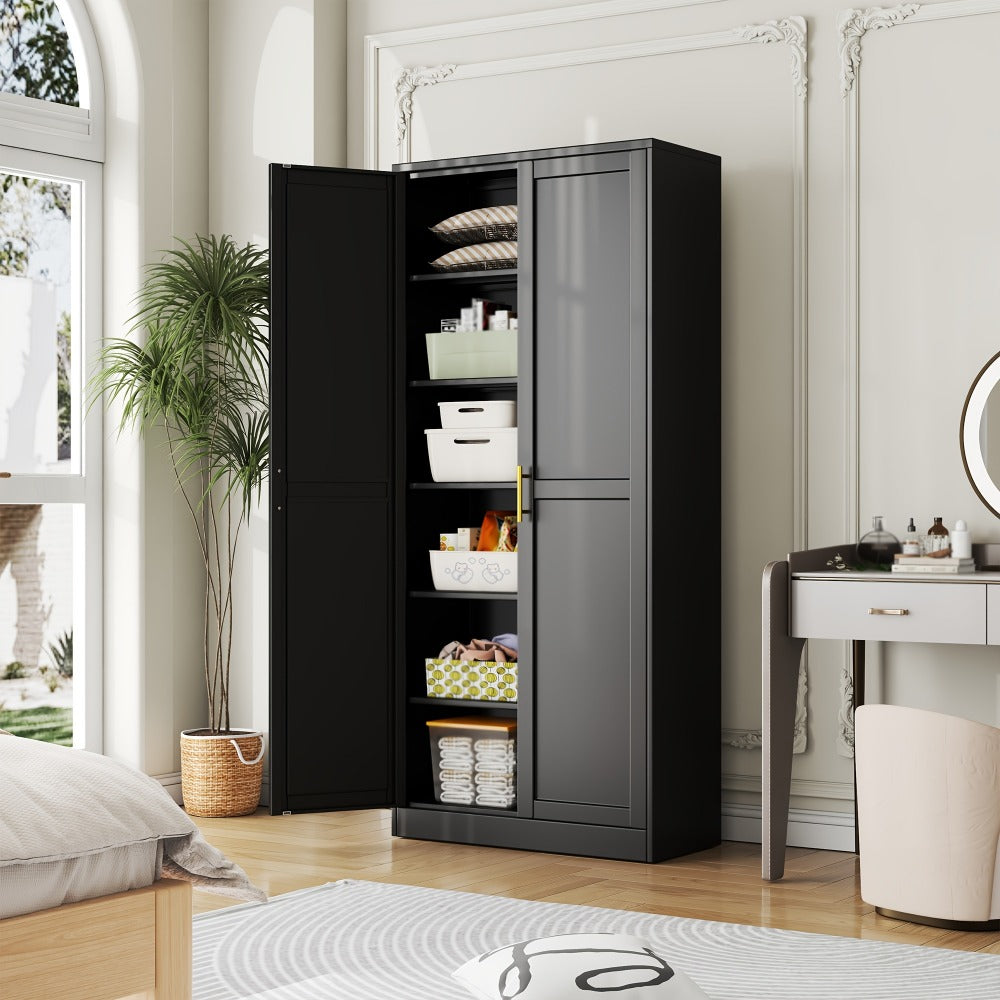 75-Inch Metal Storage Cabinets And Pantry Cabinets with Adjustable Shelves for Kitchen detail image - detail view 6