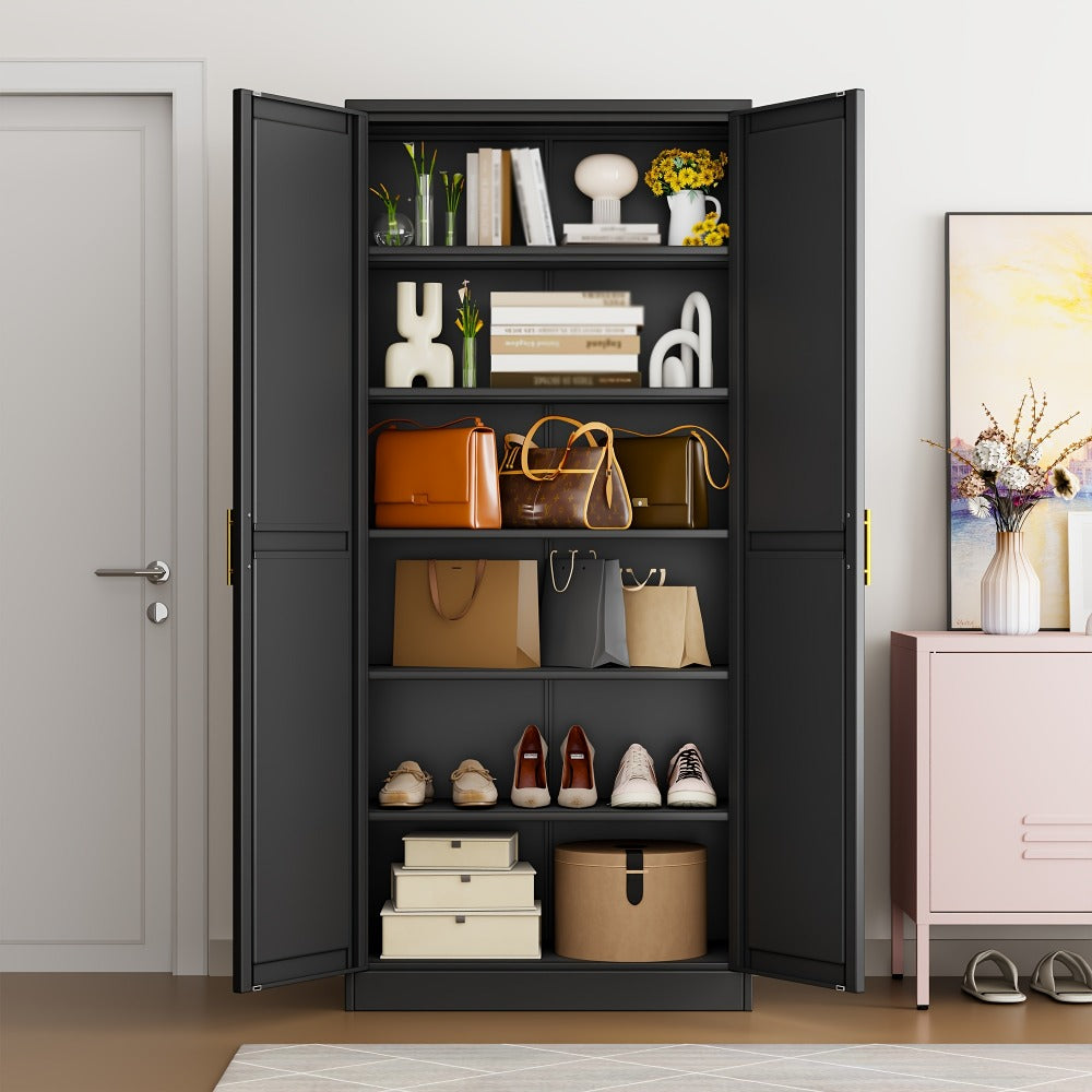 75-Inch Metal Storage Cabinets And Pantry Cabinets with Adjustable Shelves for Kitchen detail image - detail view 7