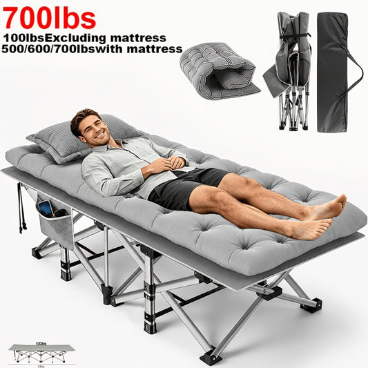 Folding Bed, Folding Camping Bed Portable Guest Bed with Mattress 59/75 Inch Oversized shown in the main product view