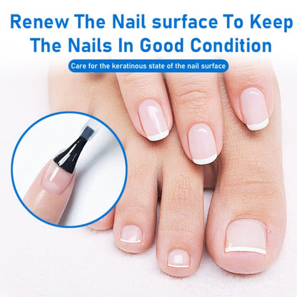 Three-Piece Keratin-Labeled Nail Care Gloss Set in Clear Bottles for Fingernail and Toenail Application