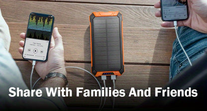Solar Power Bank, 46800mAh Wireless Charger with Four Built-In Cables, Dual LED Lights and Five Color Options