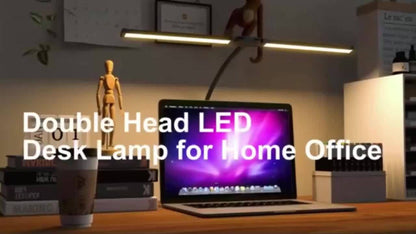 Dual Head LED Desk Lamp Touch Control 3 Color Modes 10 Brightness Levels Flexible Gooseneck for Entryways, Bedrooms and Living Spaces
