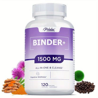 Dietary Supplement 13-in-1 Binder Capsules with Activated Charcoal, Zeolite and Bentonite Clay, 120 Count