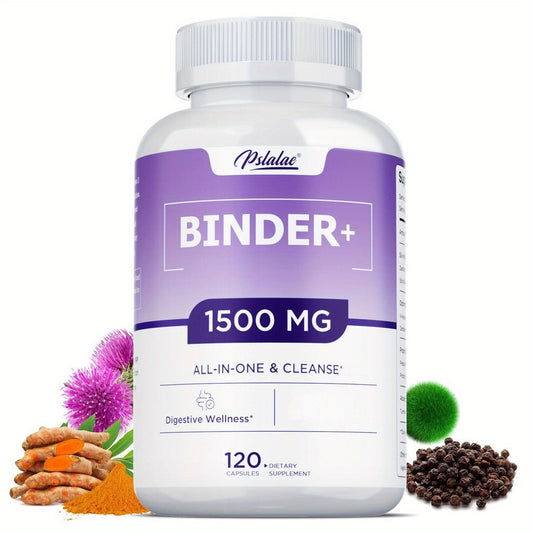 Dietary Supplement 13-in-1 Binder Capsules with Activated Charcoal, Zeolite and Bentonite Clay, 120 Count