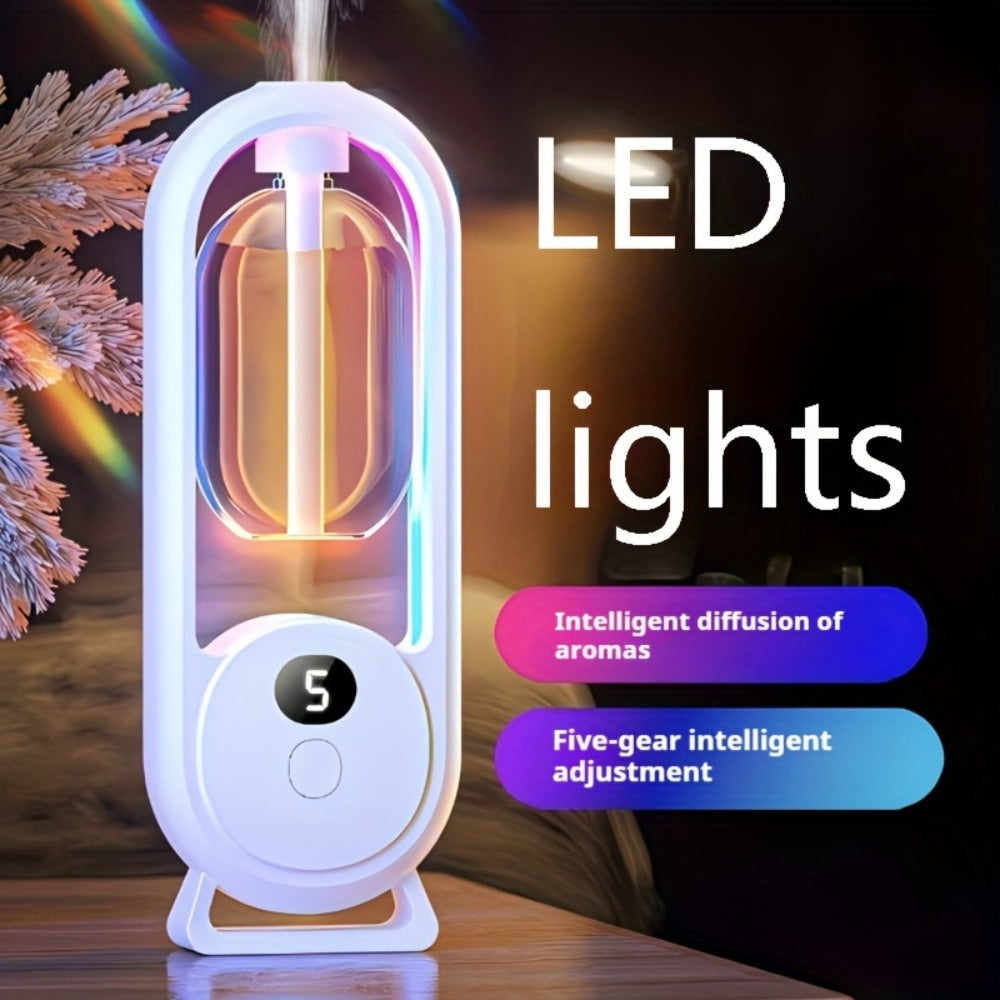 USB Essential Oil Diffuser with Five-Level Display, Multicolor Light and One-, Three- or Five-Bottle Bundles