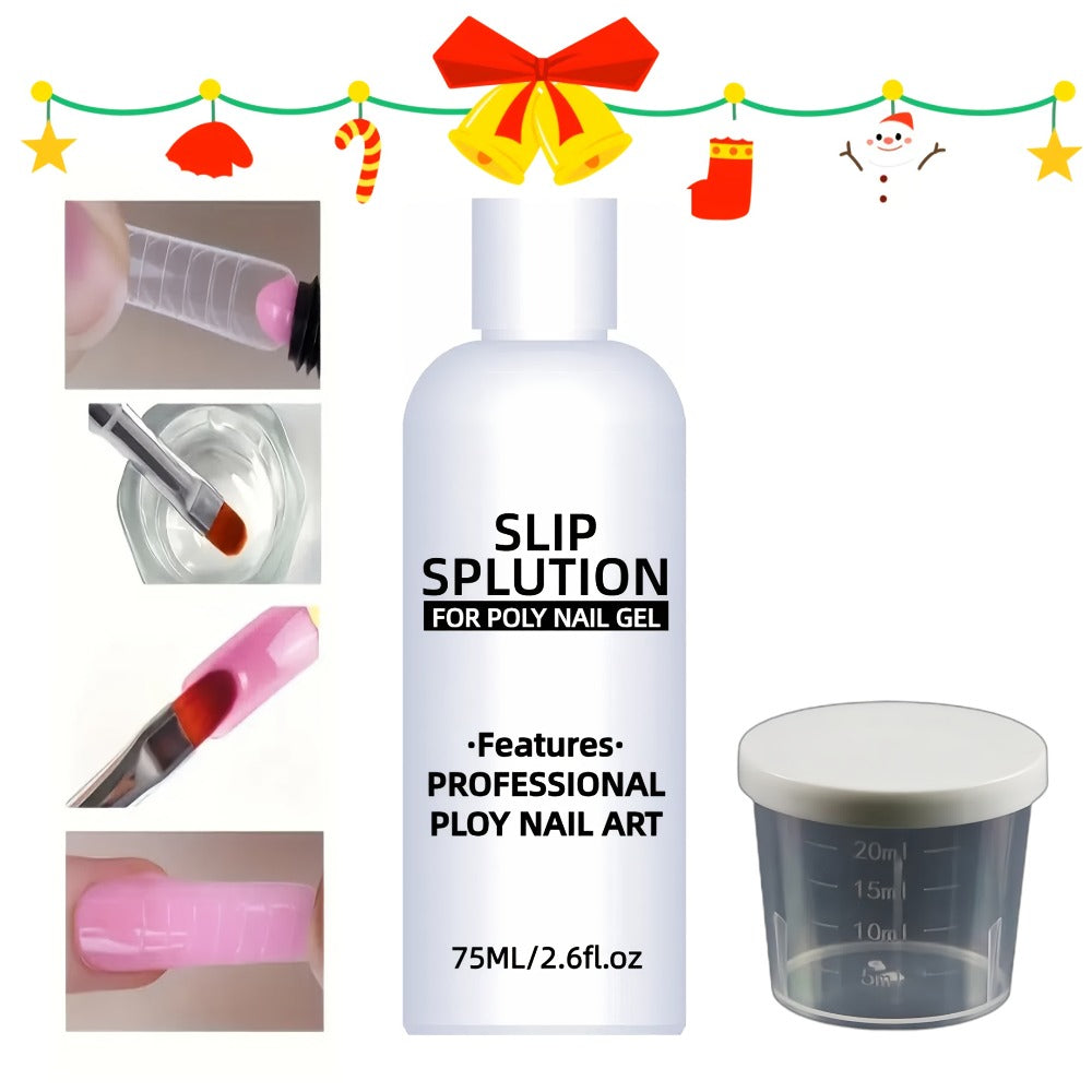 75 ml Poly Gel Slip Solution with Container for Nail Extension Gel Shaping and Home Manicure Use