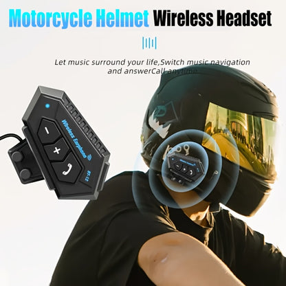 Motorcycle Helmet Bluetooth Headphones Wireless 5.0 – Hi-Fi Stereo, Noise Cancellation, Hands-Free Calls & Music, Easy Helmet Install, RGB Ambient Light Option, Durable Rider Headset