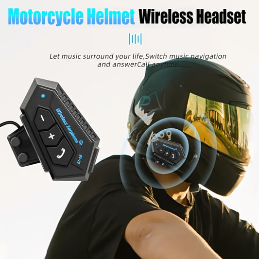 Motorcycle Helmet Bluetooth Headphones Wireless 5.0 – Hi-Fi Stereo, Noise Cancellation, Hands-Free Calls & Music, Easy Helmet Install, RGB Ambient Light Option, Durable Rider Headset