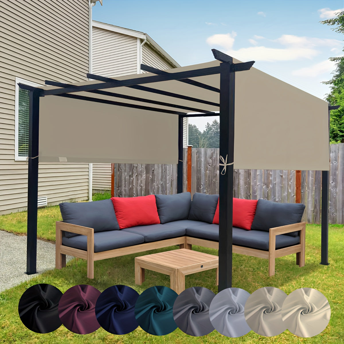 Pergola Replacement Canopy Panel in Eight Colors and Three Lengths for 24 Checkout Options