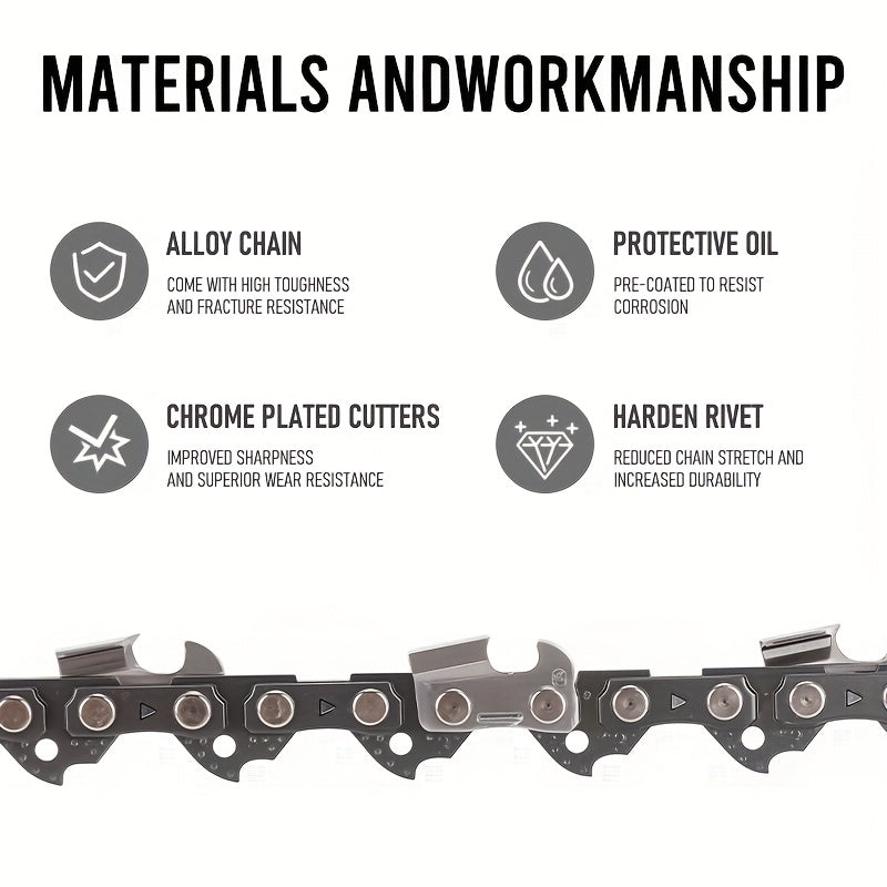 Chainsaw Chain Replacement Alloy | Wood Cutting Logging Tree Trimming