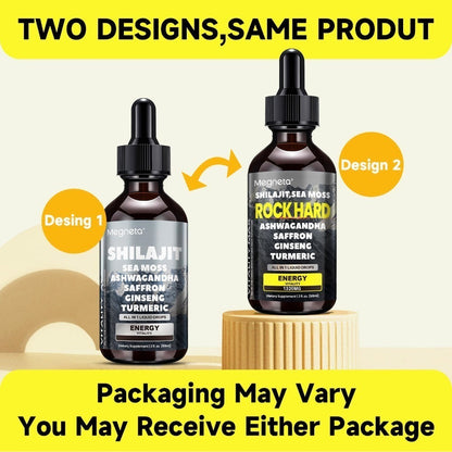 Maca Root Pills with Shilajit Drops for Men – Premium Adaptogen Supplement with Ashwagandha, Sea Moss, Elderberry, Ginger & Saffron | All-in-1 Men's Health Formula | 1 Month Supply | Plant-Based