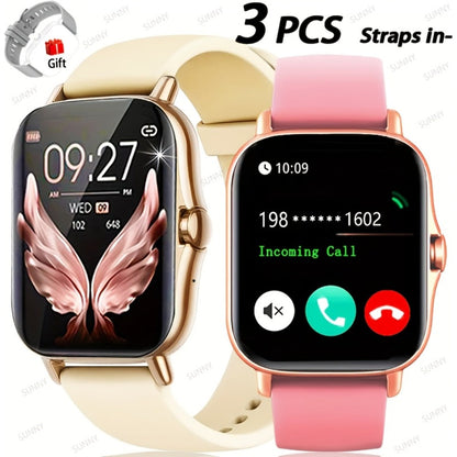 Smartwatch with Free Bonus Strap, 1.83" Full Touch Screen, Phone Answering & Message Notifications, Step & Calorie Pedometer, Multiple Exercise Modes, Weather Alerts, Heart Rate Monitor – Men & Women Android & iPhone