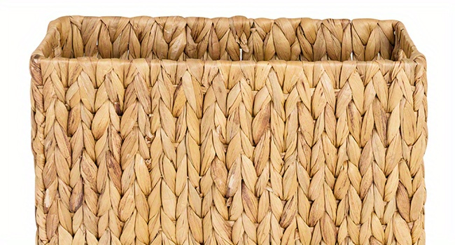 Magazine Holder Basket - Hand Woven Water Hyacinth Wicker Organizer for Bathroom, Office, Living Room, Bedroom Storage & Boho Home Decor, 15x6x10in