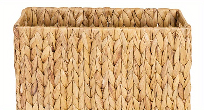Magazine Holder Basket - Hand Woven Water Hyacinth Wicker Organizer for Bathroom, Office, Living Room, Bedroom Storage & Boho Home Decor, 15x6x10in