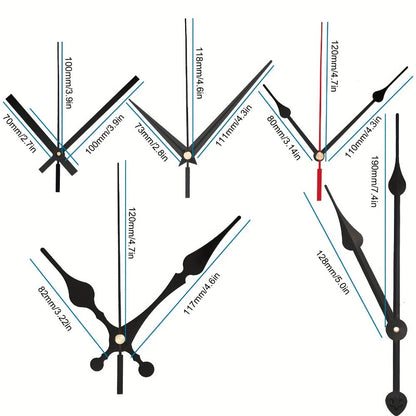 Quartz Clock Movement Kit with 9 Mechanisms and 12 Pairs of Hands for 13, 16 and 22 mm Shaft Options