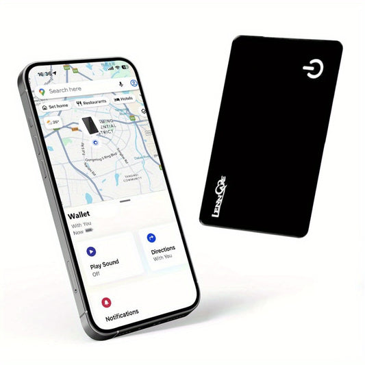 GPS Tracking Card No Subscription Real-Time Locator – Apple Find My Compatible (iOS) Global Coverage Hidden Tracker for Wallet Car Bag Vehicle Anti-Lost Tag