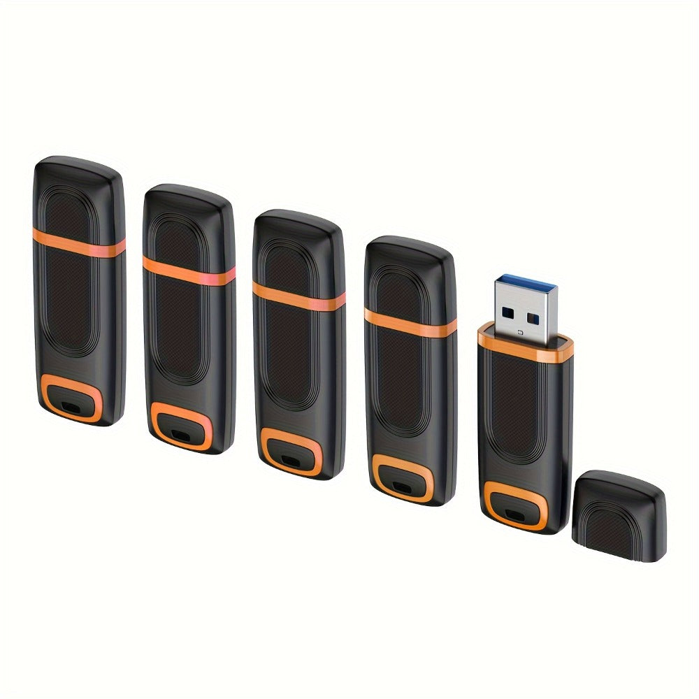 USB Flash Drive Aiibe Five-Pack USB 3.0 Memory Sticks with LED Indicator and 16GB to 128GB Options