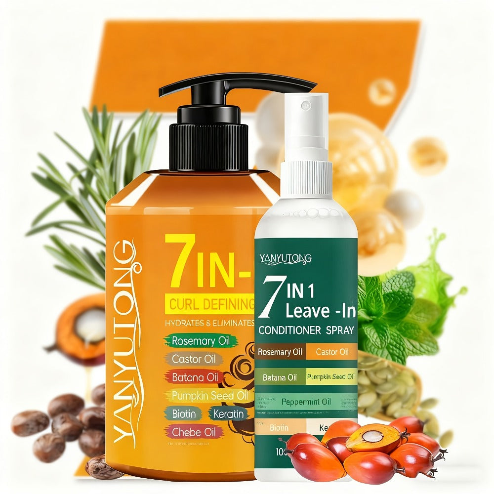 Two-Piece Curl Styling Set with 280ml Pump Cream, 100ml Leave-In Spray and Six Named Formula Markers