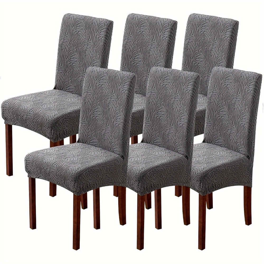 Chair Cover Set of 4 or 6 Stretch Jacquard Dining Slipcovers in Eight Available Color Choices