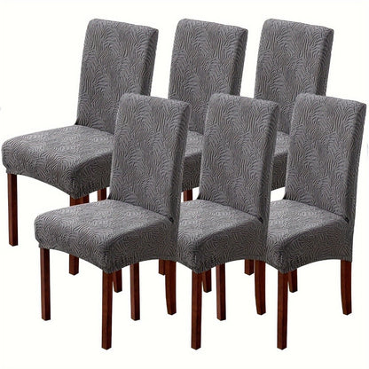 Chair Cover Set of 4 or 6 Stretch Jacquard Dining Slipcovers in Eight Available Color Choices