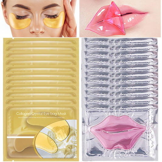 Hyaluronic Acid Eye & Lip Mask Patches — Overnight Hydrating Sleeping Mask Set for Deep Moisture, Anti-Dry, Plumping & Smoothing, Nourishing Skincare Gift for Women, 6/12/18 Pcs