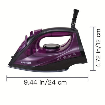 Pink Full-Size Steam Iron with Temperature Dial, Spray and Steam Buttons and 24 x 12 cm Pictured Body