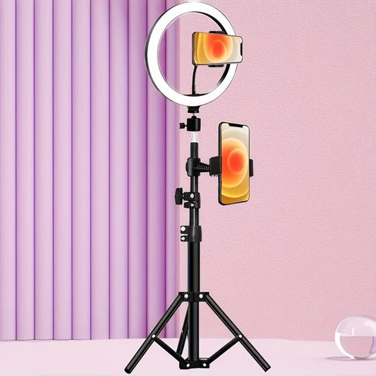 RGB LED Ring Light 43-Inch Adjustable Stand with Phone Holder USB Powered Multicolor Circle Fill Light for Photography Video Recording Streaming Makeup Selfie Outdoor Studio Lighting