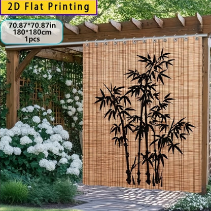Chinese Bamboo Pattern Blackout Curtain Panels in Three Size and Panel-Count Checkout Options