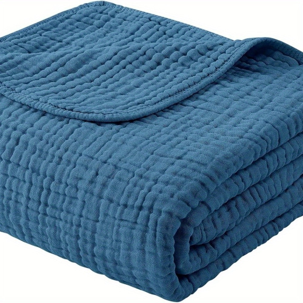 Morandi Cotton Muslin Blanket 6-Layer – Soft Gauze Throw for Couch & Bed, Lightweight Breathable All Season, Machine Washable, 6 Colors