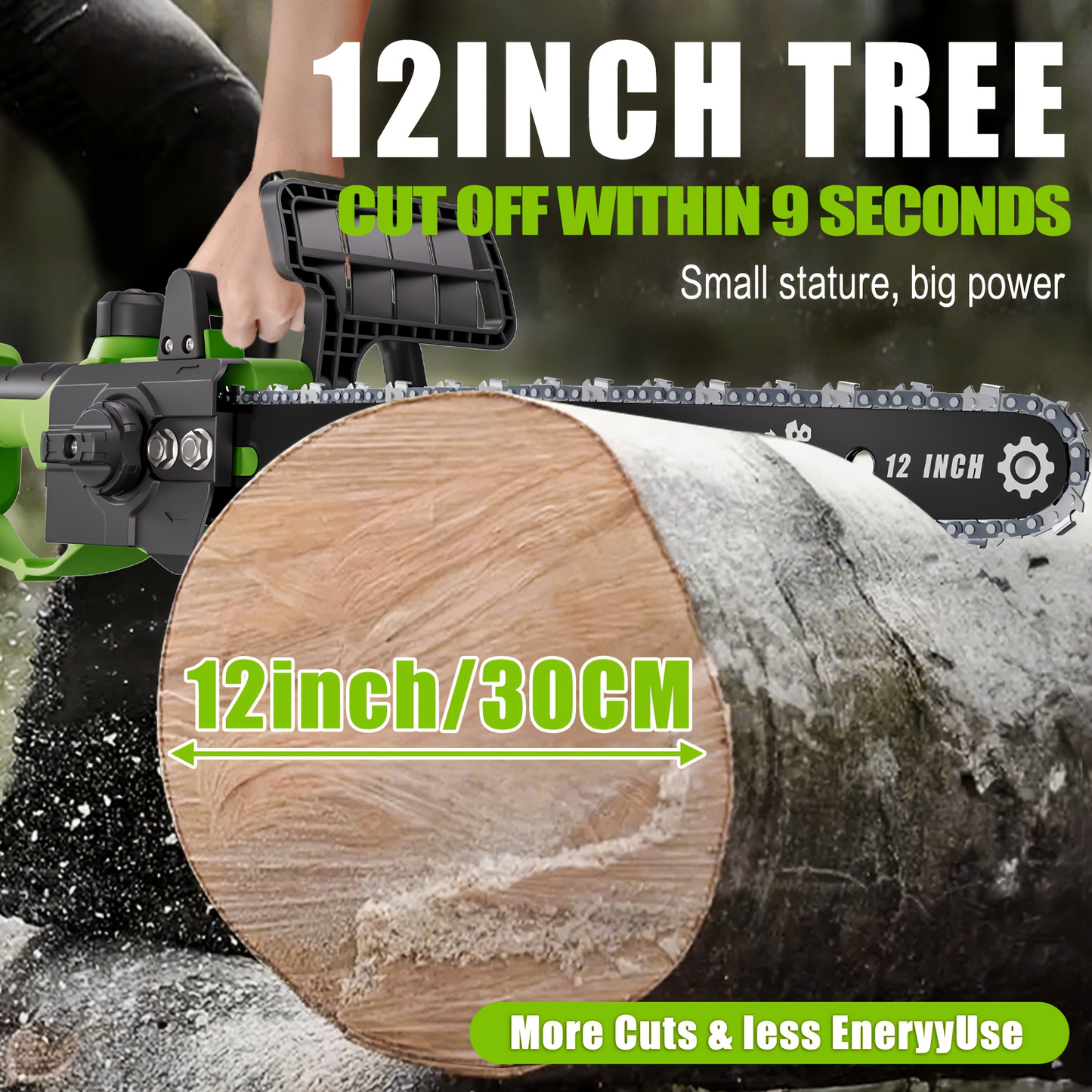 Cordless Electric Chainsaw – Battery Powered, Portable Chain Saw for Tree Pruning, Wood Cutting, Garden & Yard