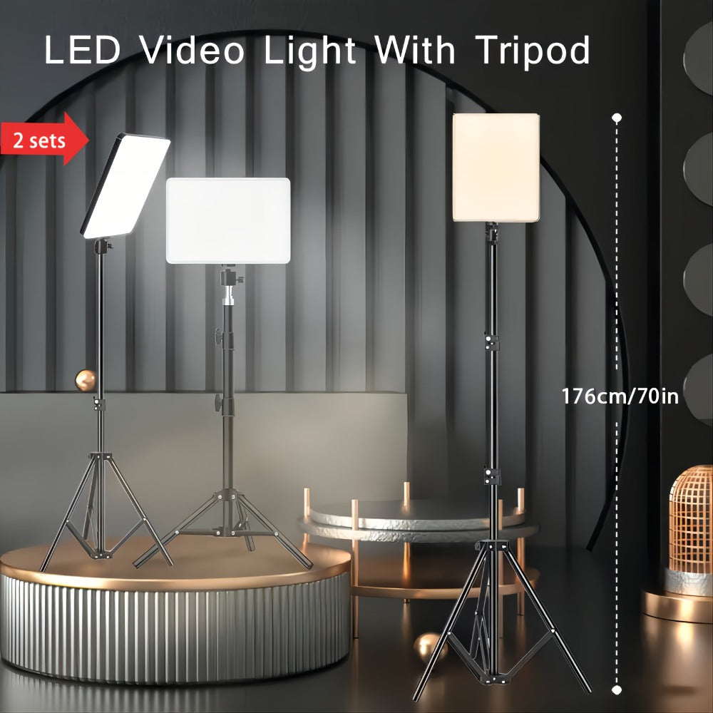 Square LED Ring Light Kit 10 Inch with 63" Adjustable Tripod Stand & Phone Holder – 3 Color Modes USB Powered Selfie Light for Live Streaming, Video Recording, TikTok, YouTube, Makeup & Home Studio