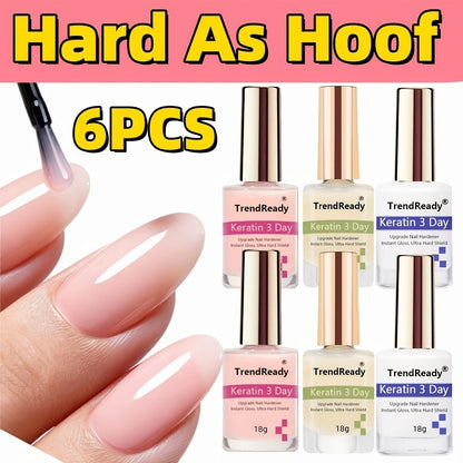 Colored Nail Hardener Set Pink White Yellow - Fast Drying 15ml Nail Strengthener for Weak Splitting Brittle