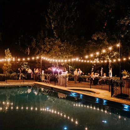 Solar Bulb String Lights in Warm White with ST38-Style Bulbs and 50- or 100-Foot Length Options
