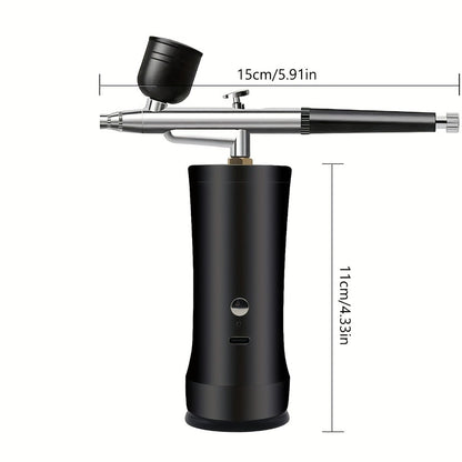 Rechargeable Cordless Airbrush Kit with Green, Pink, Red or Black Three-Gear Pump and Three Cup Options