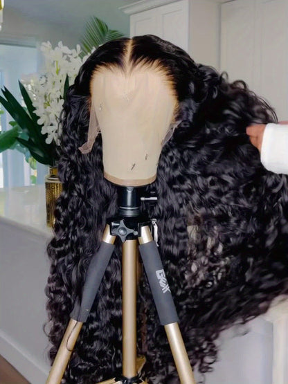 Lace Front Wig 28in Deep Curly Synthetic Style with 13x4 Lace, 180% Density and Black or Hot Pink Color