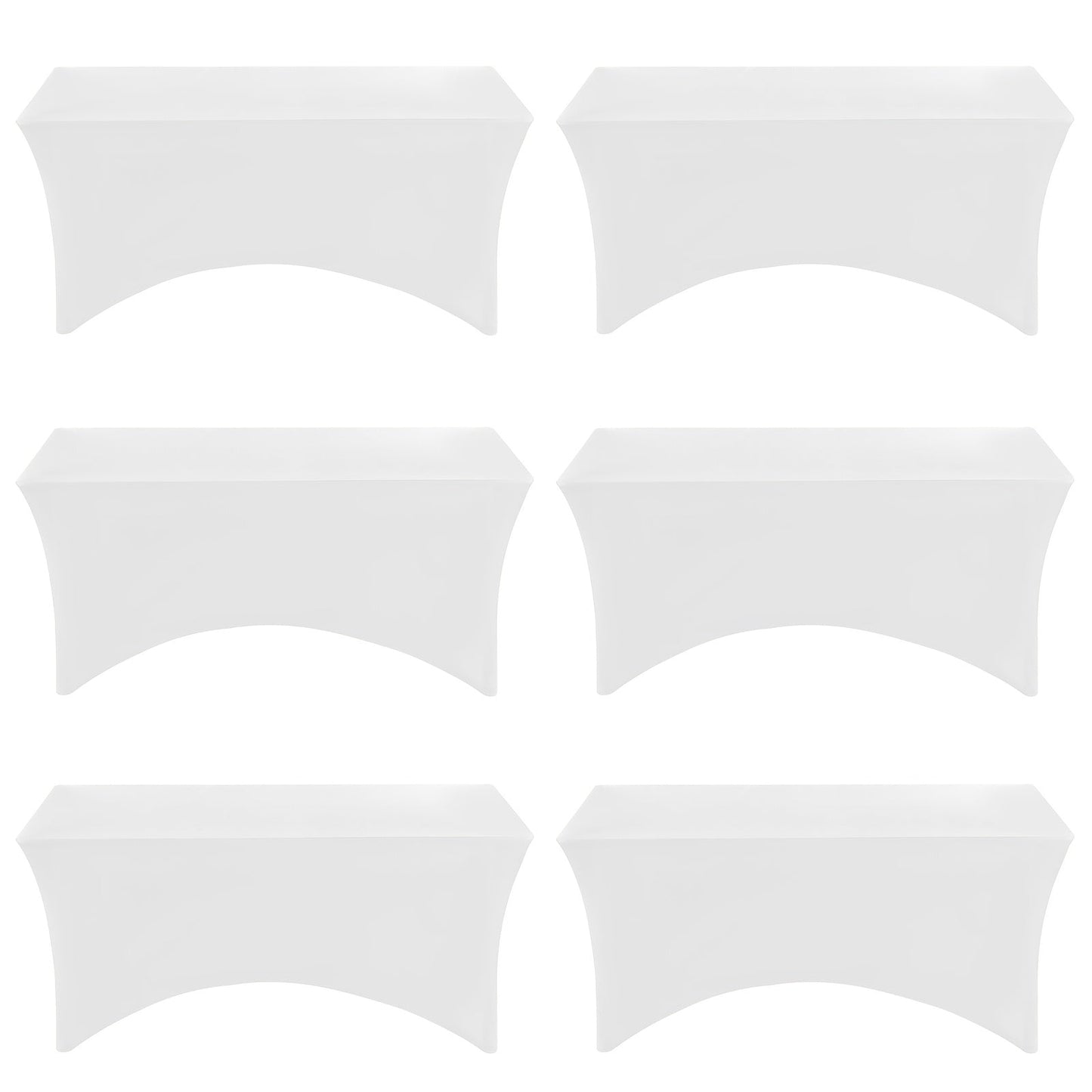 6 Pack Spandex Table Covers for 6ft Rectangular Tables – Fitted Stretch Tablecloths Wrinkle Resistant Washable Reusable for Wedding Party Banquet