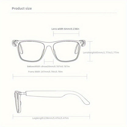Smart Glasses 160-Language Translation Eyewear with Bluetooth 5.3 Open-Ear Audio and 18 Frame Options