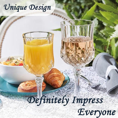 Plastic Wine Glasses 24 Pack 7oz – Unbreakable Crystal Vintage Champagne Flute Glasses Reusable Drinkware for Wedding Party Outdoor Events Kitchen