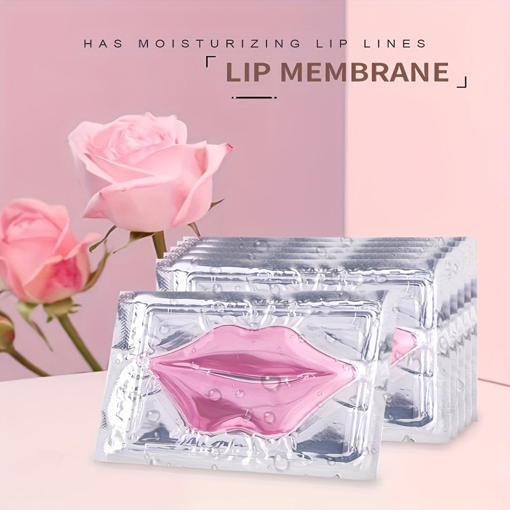 Hydrating Overnight Lip Mask Pink Moisturizing Nourishing Treatment for Dry Chapped Lips Repair – Gentle Peel-Off Lip Patch All Skin Types Women Self-Care Gift 15pcs