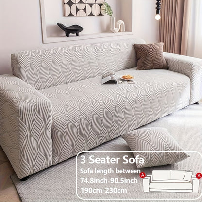 Sofa Cover Polar Fleece Modern Jacquard Elastic Slipcover with Anti-Slip Fit for 1 to 4-Seater Sofas