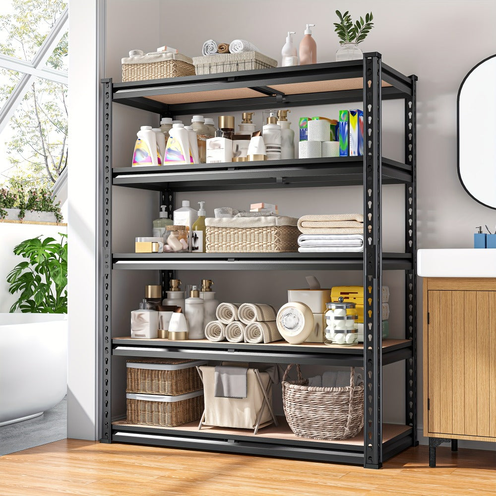 Heavy Duty Garage Shelving Unit 5-Tier Metal Storage Shelf – 2000/2500 LBS Capacity Adjustable Steel Shelves for Garage, Basement & Warehouse | 60"/72" H Utility Rack for Kitchen, Pantry & Workshop
