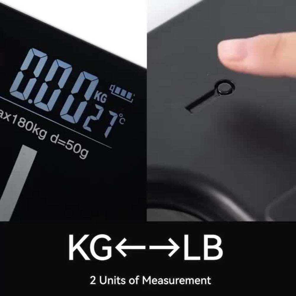 Square Digital Bathroom Scale in Black or Pink with Basic, No-Battery and USB-Charging Options