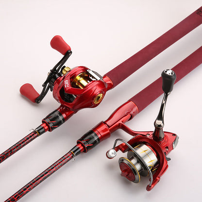 Red and Black Casting Fishing Rod with Split Grip, Reel Seat and 180cm/70.86inch Checkout Size