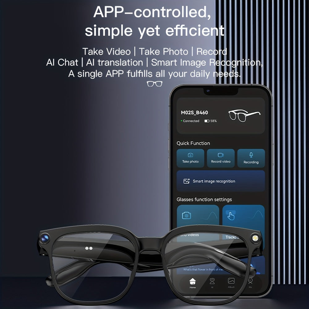 AI Camera Glasses 4K Recording & Real-Time Translation – 163 Languages, 8MP Wide-Angle FPV, 4GB Storage, Wireless Smart Glasses for Travel & Driving