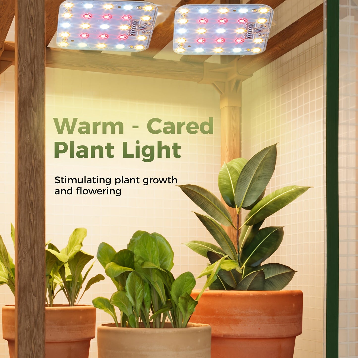 Two-Panel 5V 2A USB Plant Light Kit with Standard or 96-LED Option and Four-Level Controller
